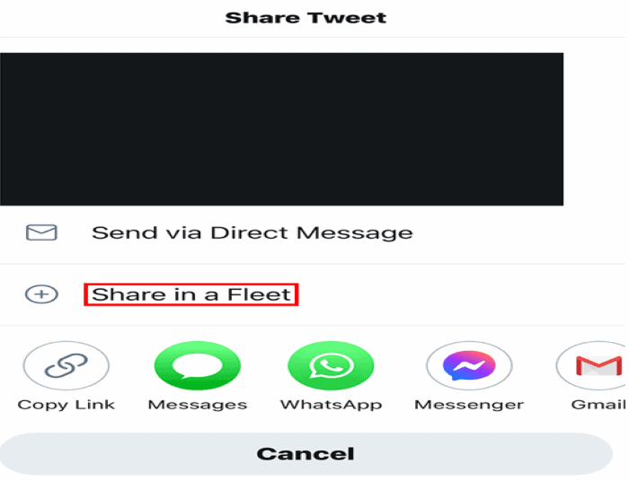 share tweet through messenger
